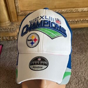 Reebok Super Bowl XLIII Champions White and Blue Cap